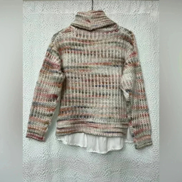 Hem & Thread Sweater Size Small Turtleneck Pastel Boutique Chunky Knit Soft NWT - Picture 12 of 15